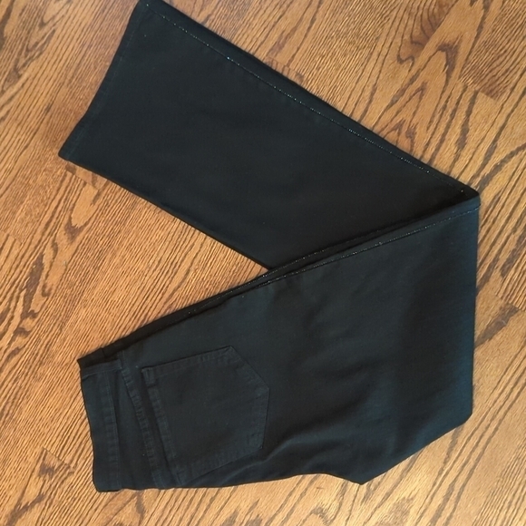 NYDJ chic slimming black Rhinestone bling seams high rise bootcut jeans. Sz 6 - Picture 7 of 11